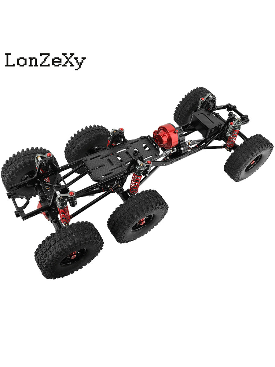 LONZEXY Wheelbase 450mm  6x6 Frame Set +Transmission Front Middle Rear Axle for SCX10