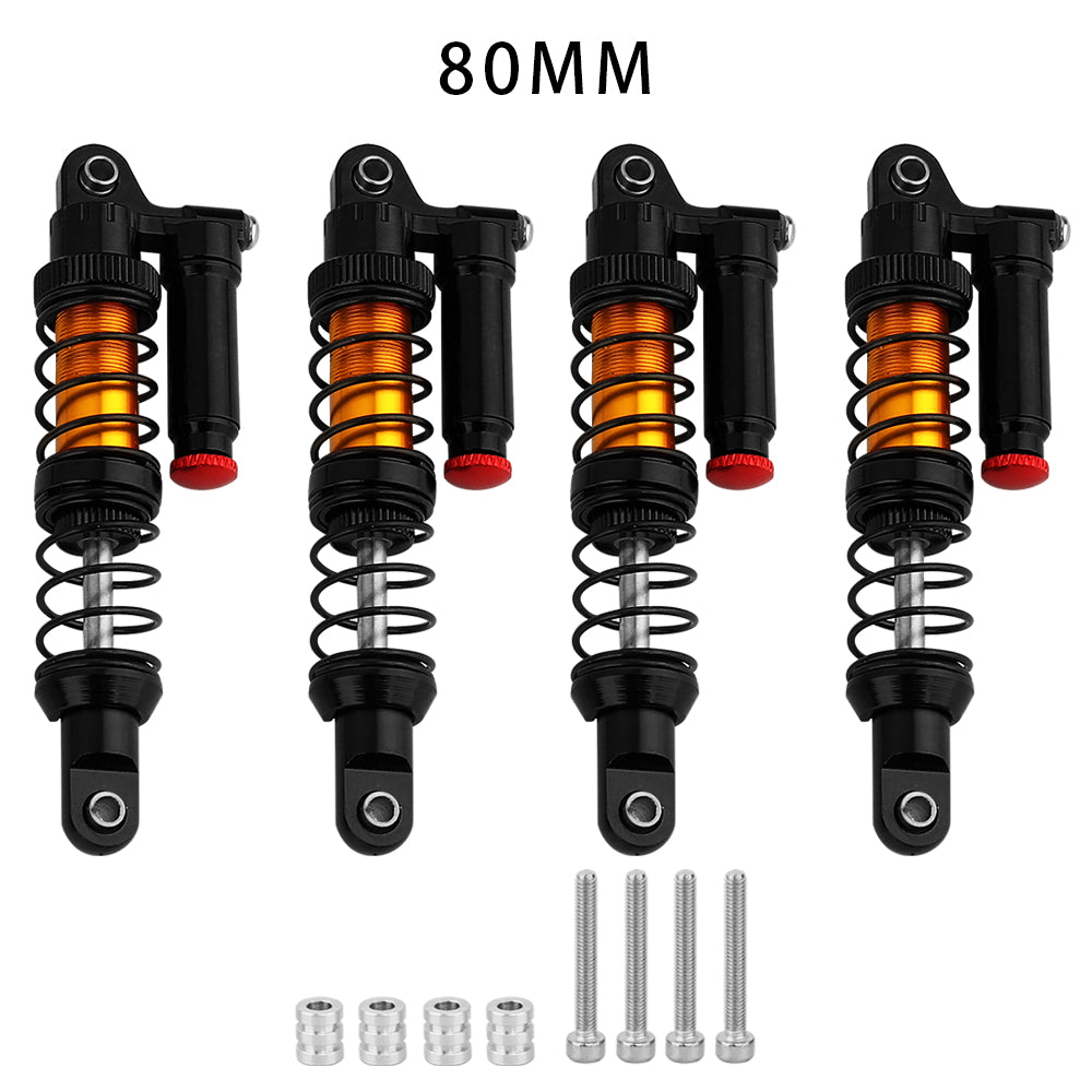 LonZeXy 4PCS 1/10 RC Crawler Piggyback Oil Shock Absorber 70/80/90/100/110/120mm Adjustable Damper For Axial SCX10 TRX4 D90 RC Off-Road Car Upgrade Parts