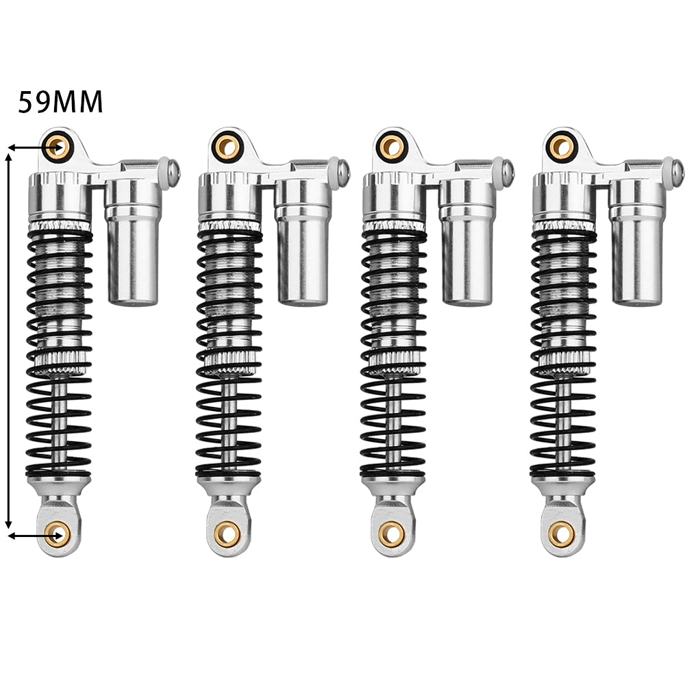 LonZeXy 4PCS New Oil Shock Absorber 53/59/66/78mm Piggyback Damper For Traxxas TRX4M 1/18 RC Crawler Adjustable Aluminum Suspension Upgrade Parts