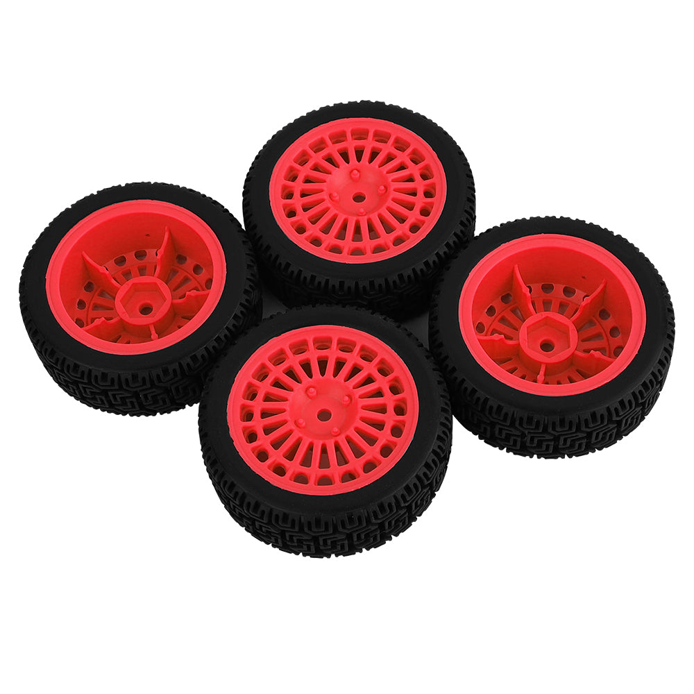 70mm RC Car Wheels Tires 4Pcs 26mm Width Rubber Tyre Plastic Wheel Rims for 1/10 On-Road Rally RC Buggy Upgrade Parts 7 Colors Optional