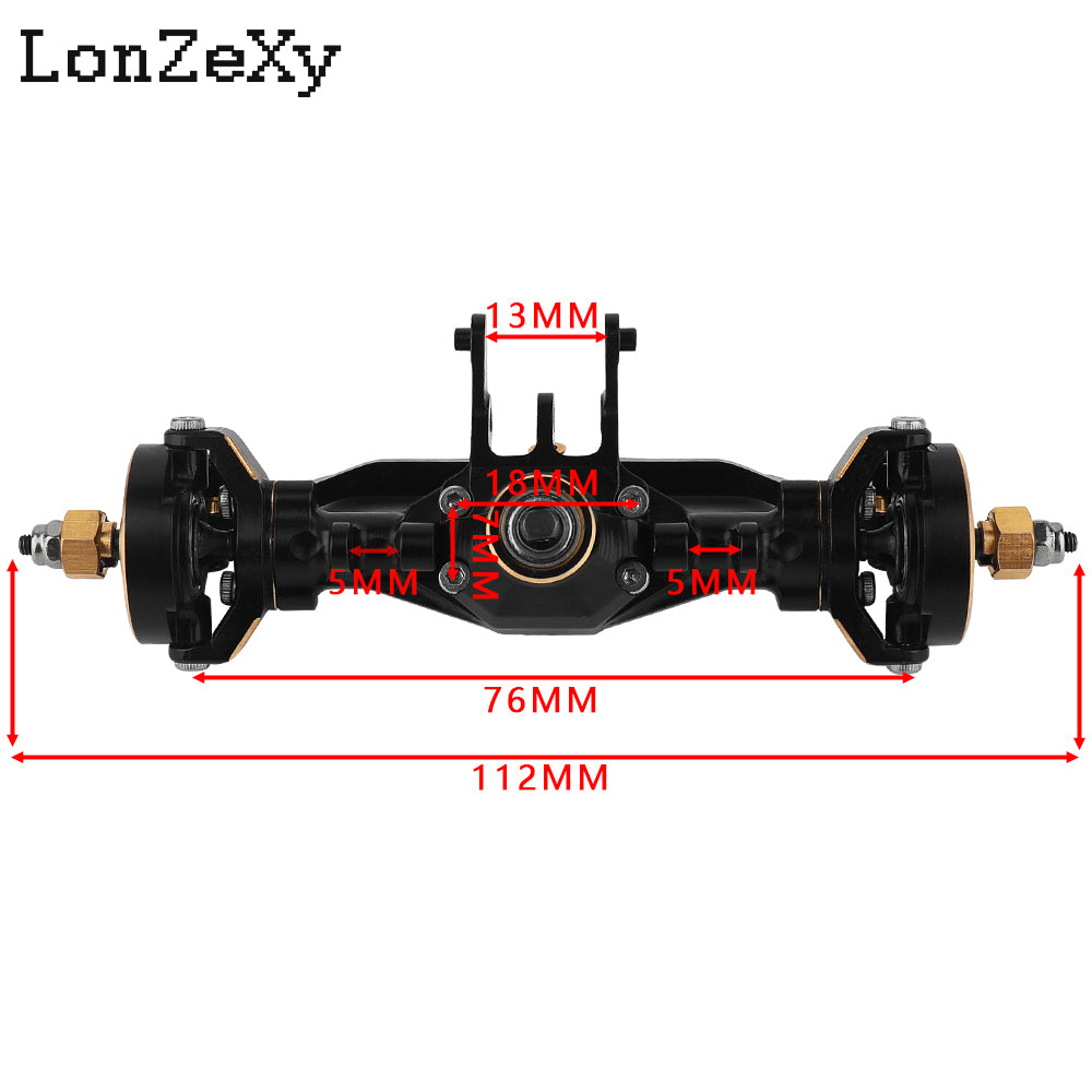 LONZEXY +4mm Planet Middle Axles with Brass Steering Knuckles for 1/18 TRX4M
