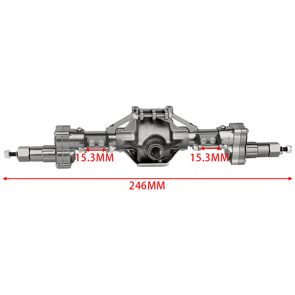 LonZeXy CNC Aluminum Portal Axles Complete Front & Rear Axles Set, Lift Portal Axle Housing For 1/10 Axial SCX10 Gen1 Gen2 RC Crawler Car Metal Upgrade Parts