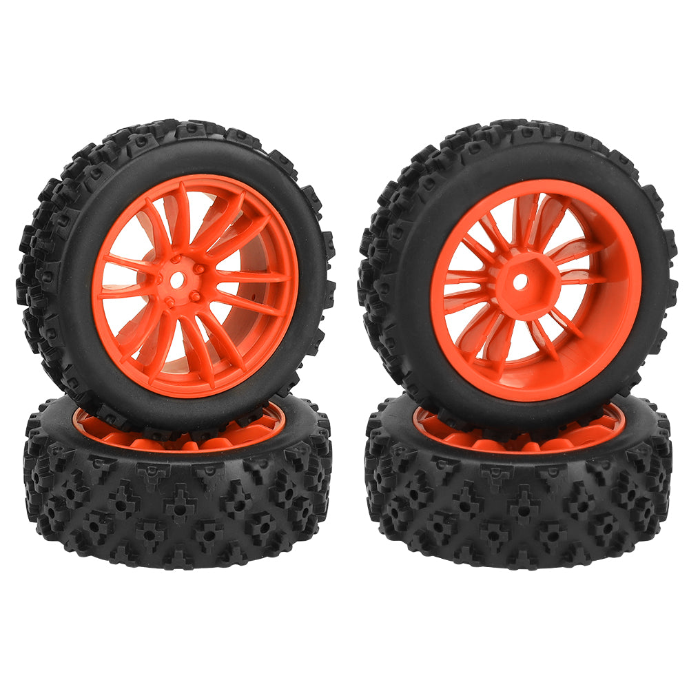 1/10 RC Off-Road Buggy Wheels 34.2g Knobby All-Terrain Rubber Tires Multi Color Plastic Rims 12mm Hex RC Upgrade Parts