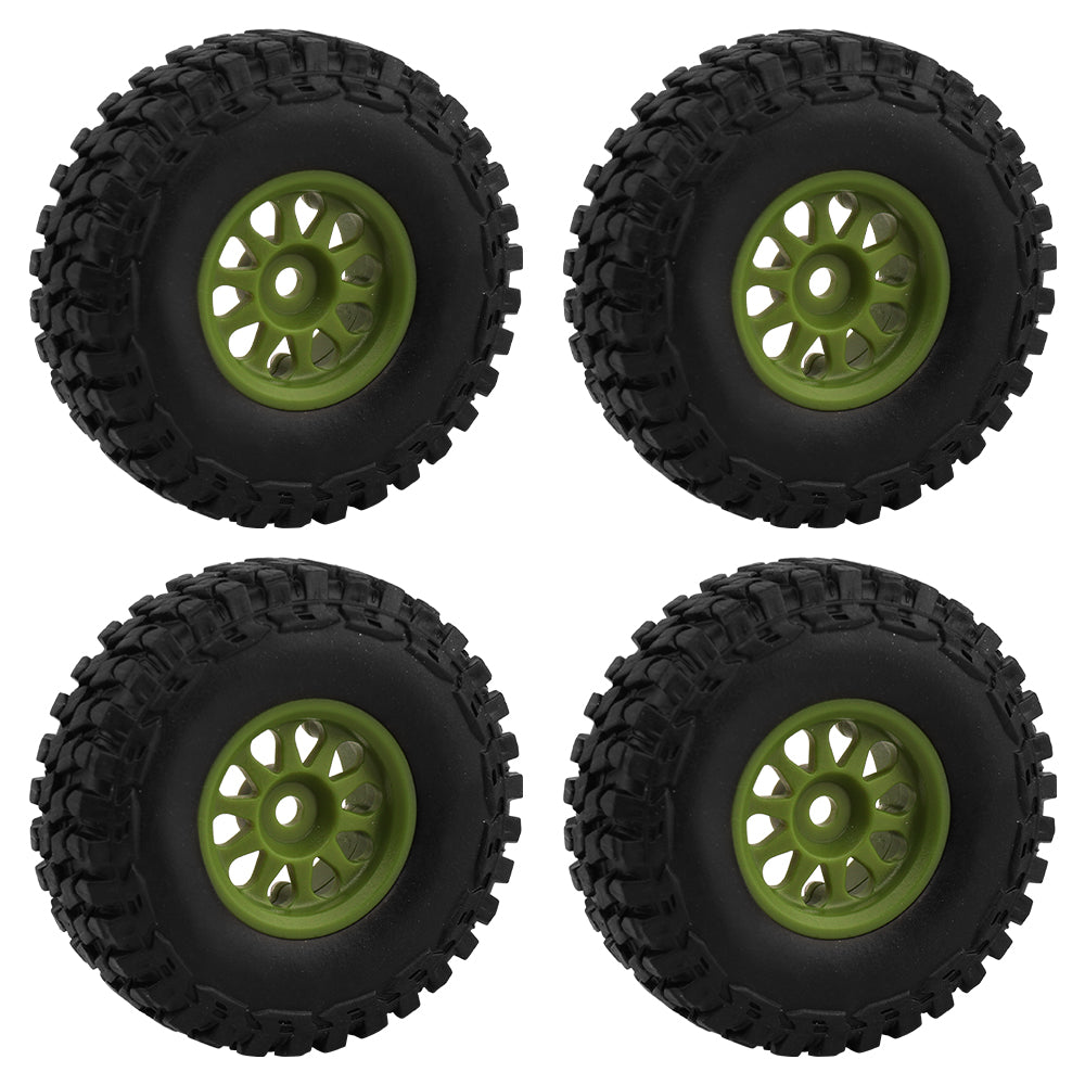 LonZeXy 1.0 inch Plastic Wheel Hub Rims or with Rubber Tires 4PCS For 1/24 SCX24 1/28 RC Off-Road Buggy Mini Model Truck 29.6mm Diameter Colorful RC Car Replacement Parts Style C