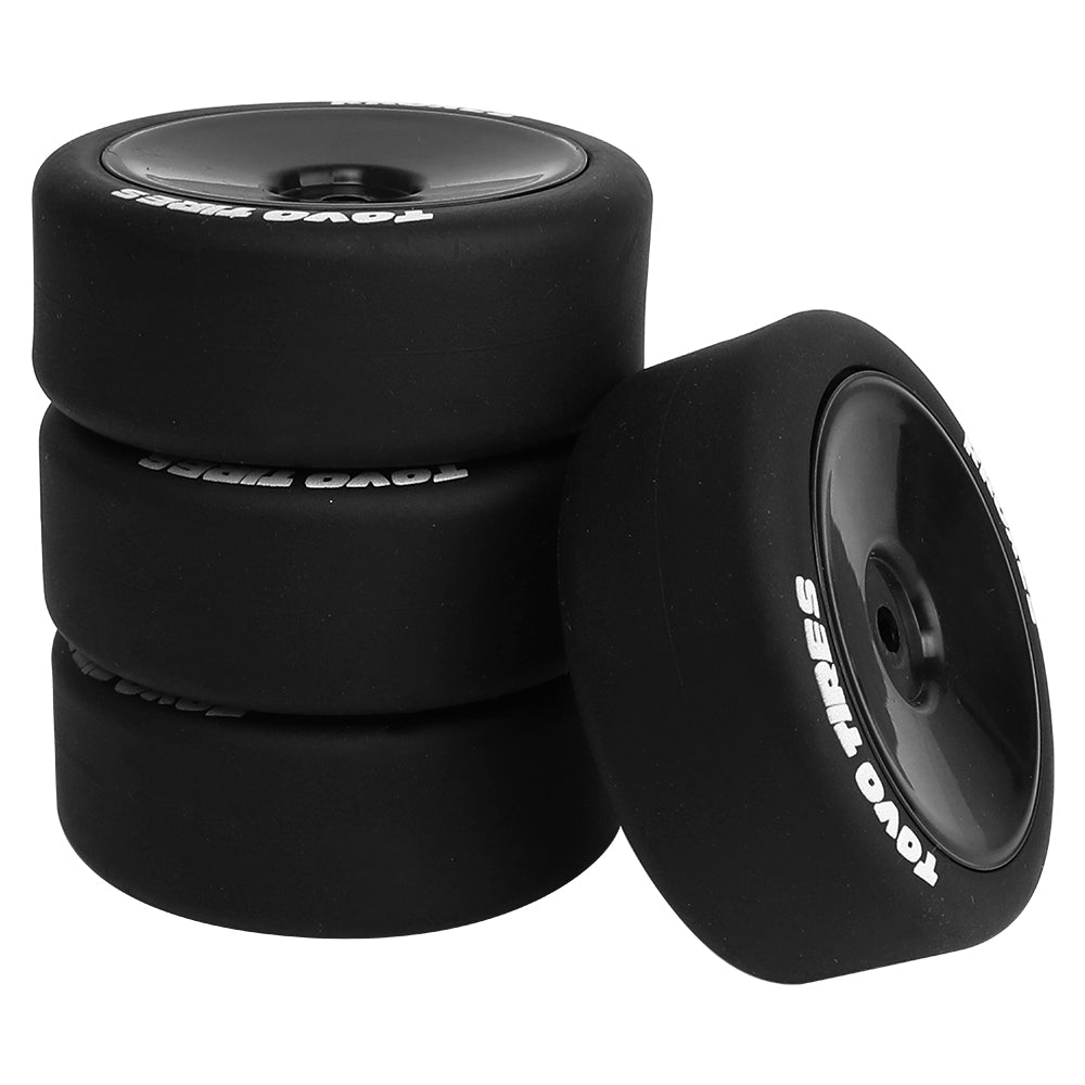 1/10 RC On-Road Drift Car Wheels Smooth Drift Rubber Tires Multi-Color Plastic Rim RC Racing Upgrade Parts