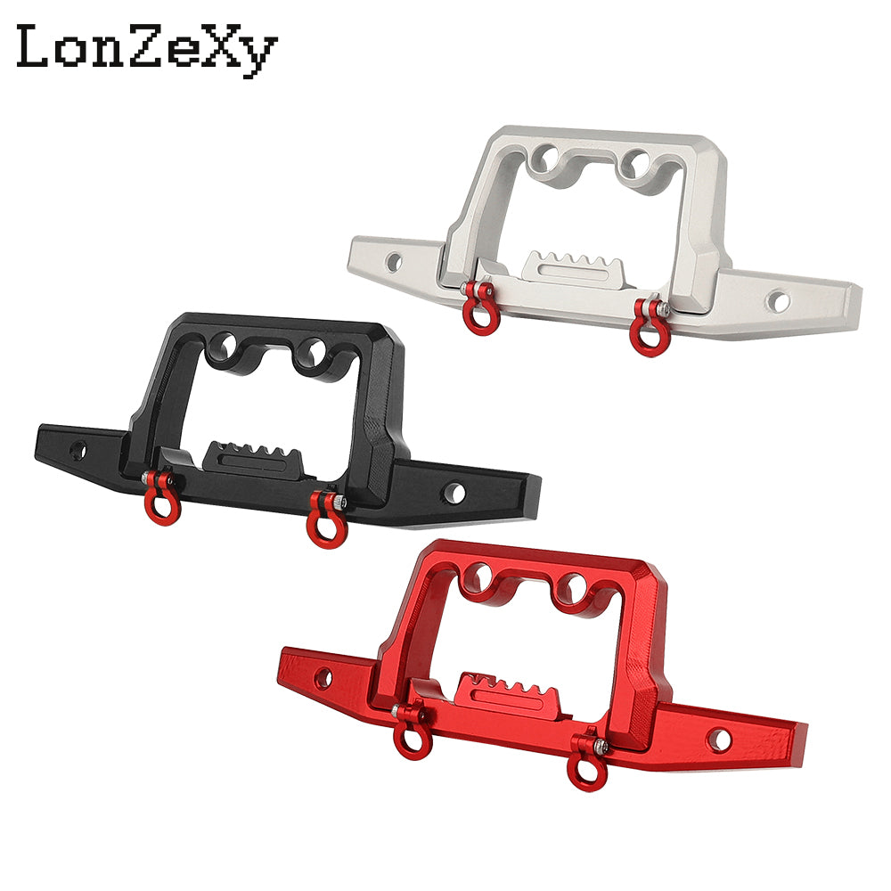 LONZEXY CNC Aluminum Front Rear Bumper with Lights for 1/18 TRX4M Defender