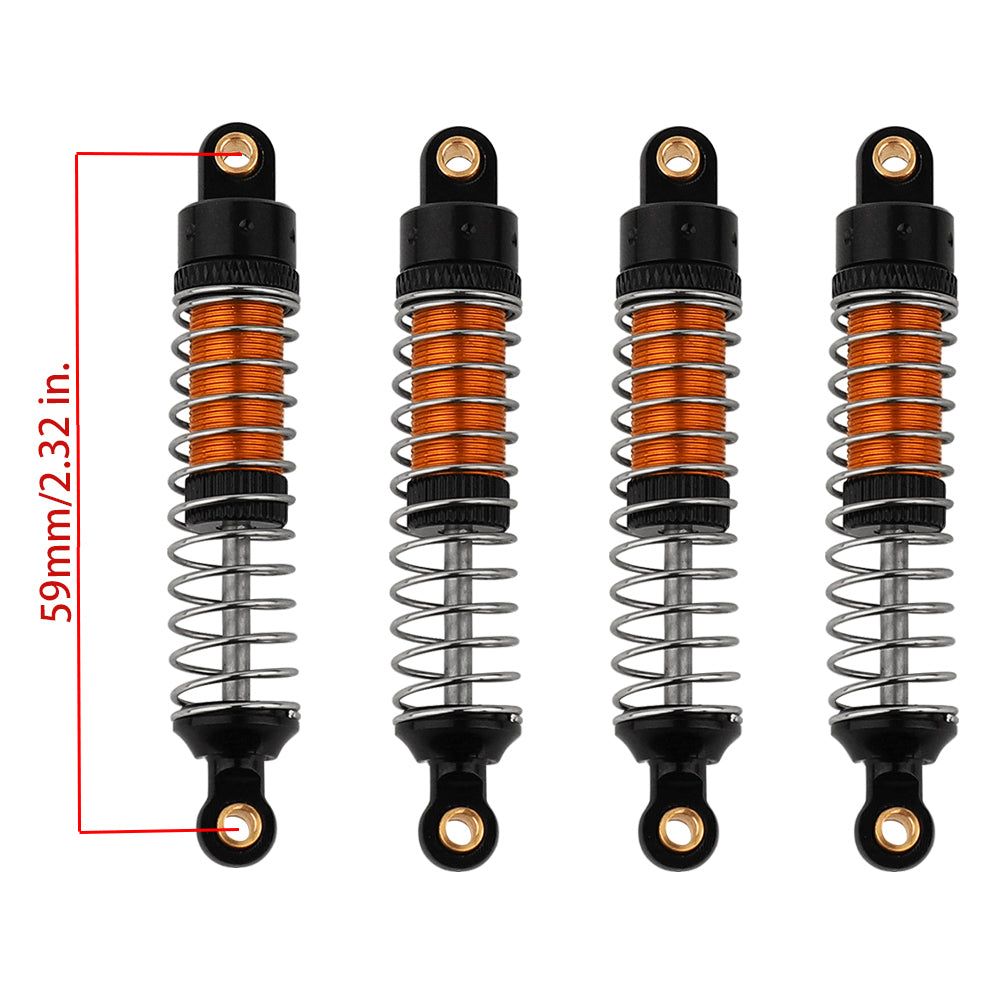 LonZeXy 4PCS New Aluminum Oil Shock Absorber 53/59/66mm Adjustable Damper For Traxxas TRX4M 1/18 RC Crawler Car Suspension Upgrade Parts