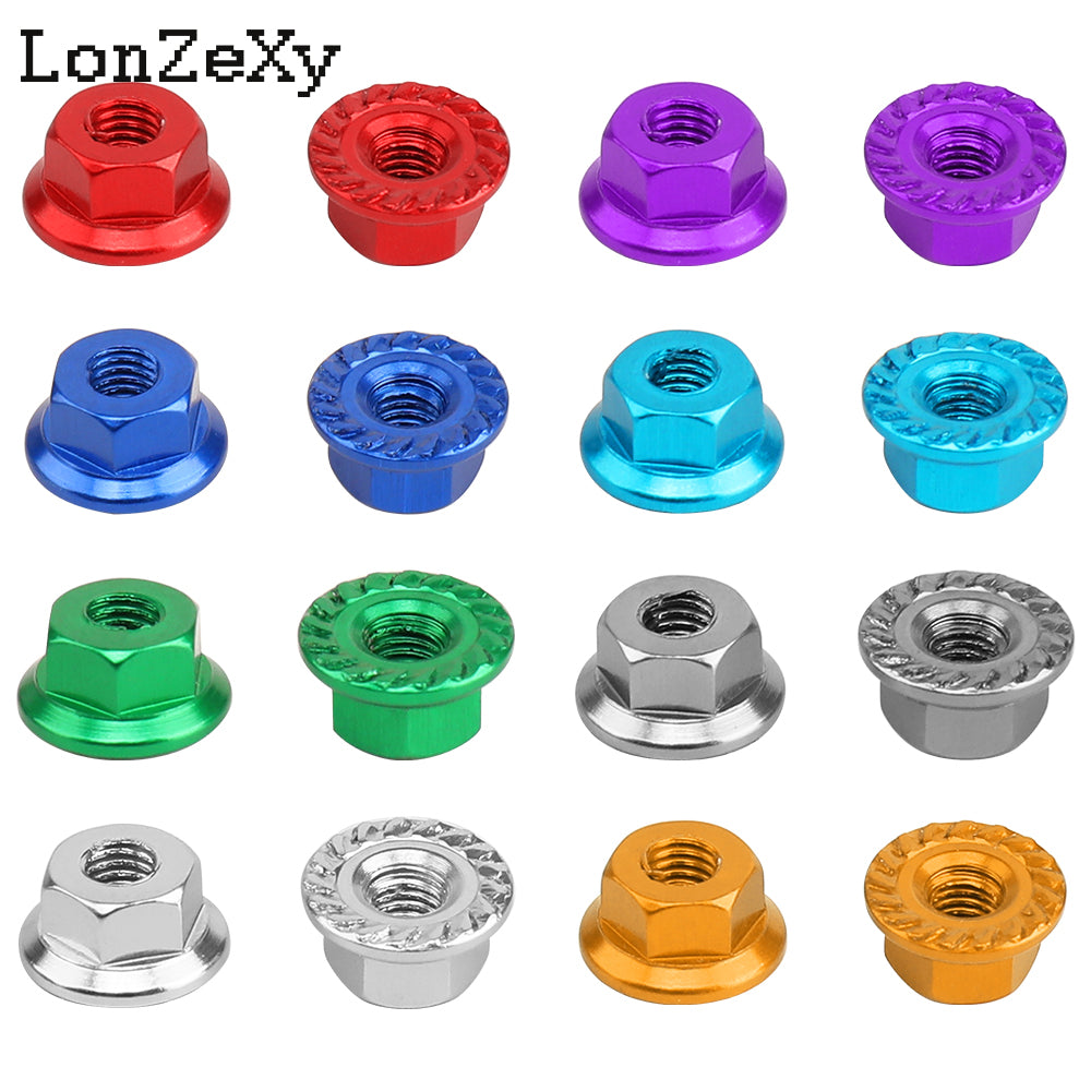 Lonzexy 1/10 & 1/14 Scale RC Car M3 Flange Nuts - 10 Pics