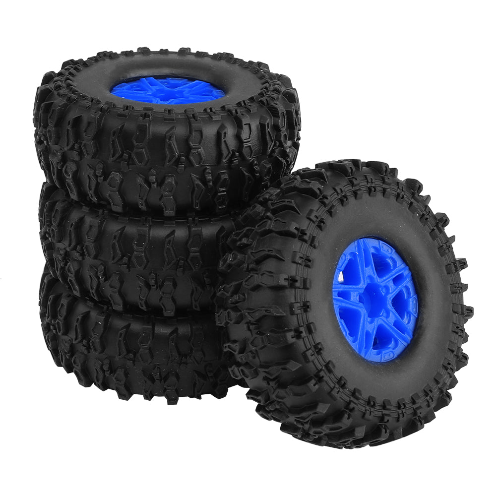 LonZeXy 1.0 inch Plastic Wheel Hub Rims or with Rubber Tires 4PCS For 1/24 SCX24 1/28 RC Off-Road Buggy Mini Model Truck 29.6mm Diameter Colorful RC Car Replacement Parts Style K