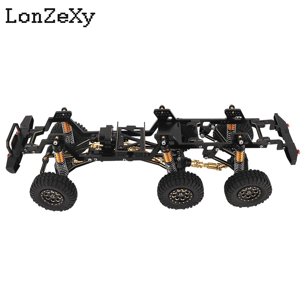 LONZEXY Metal 6x6 RC Car Chassis Frame with Front Middle Rear Axles Gearbox DIY for TRX4M