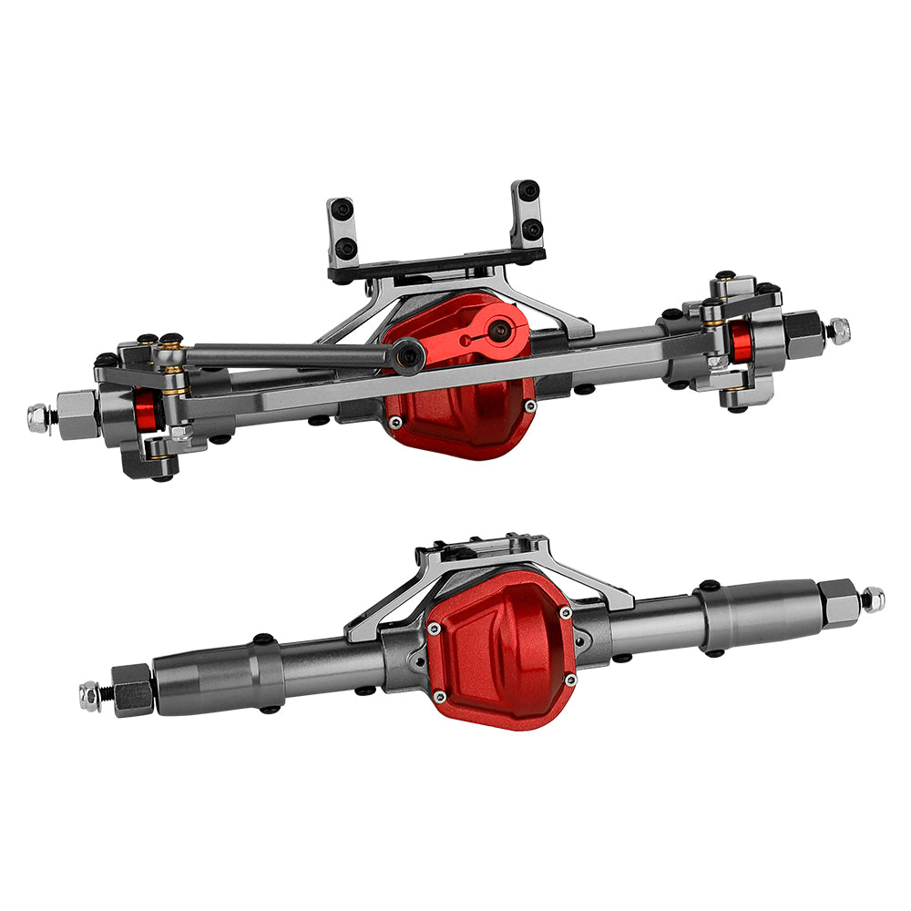 LonZeXy CNC Aluminum Front Middle Rear Axles Complete Set, 38T 13T Hardened Steel Differential Gear Axle Housing For 1/10 Axial SCX10 Gen1 RC Crawler Car Metal Upgrade Accessories