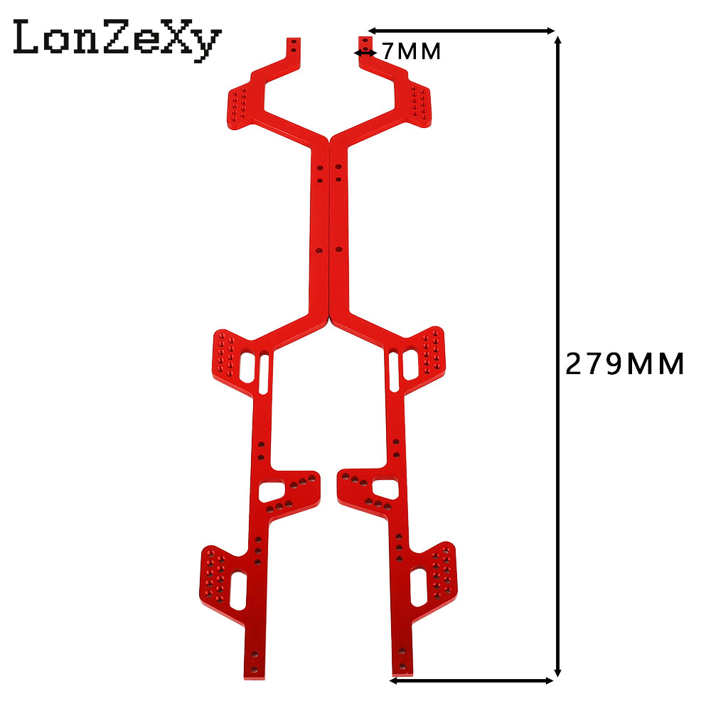 LONZEXY 6*6 Aluminum Aolly  Chassis Kit Frame Girder DIY For 1/18 TRX4m