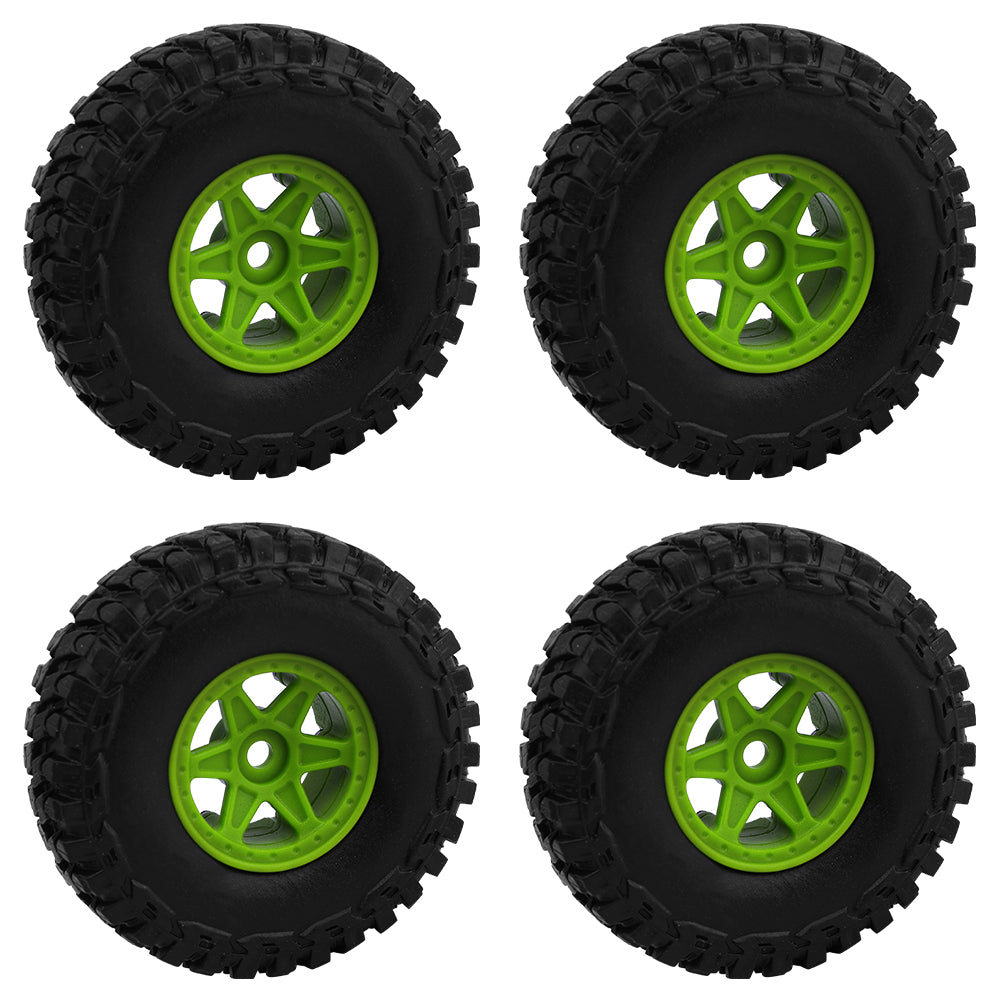 LonZeXy 1.0 inch Plastic Wheel Hub Rims or with Rubber Tires 4PCS For 1/24 SCX24 1/28 RC Off-Road Buggy Mini Model Truck 29.6mm Diameter Colorful RC Car Replacement Parts Style L