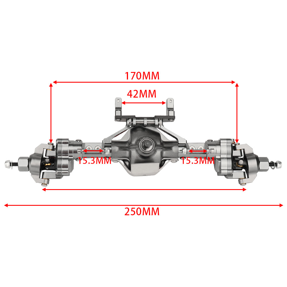 LonZeXy CNC Aluminum Portal Axles Complete Front & Rear Axles Set, Lift Portal Axle Housing For 1/10 Axial SCX10 Gen1 Gen2 RC Crawler Car Metal Upgrade Parts