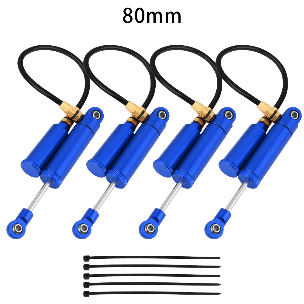 LonZeXy 4PCS Remote Reservoir Negative Pressure Shock Absorber 70/80/90/100/110mm Oil Damper For Axial SCX10 TRX4 TRX6 Wraith 1/10 RC Crawler Upgrade Parts