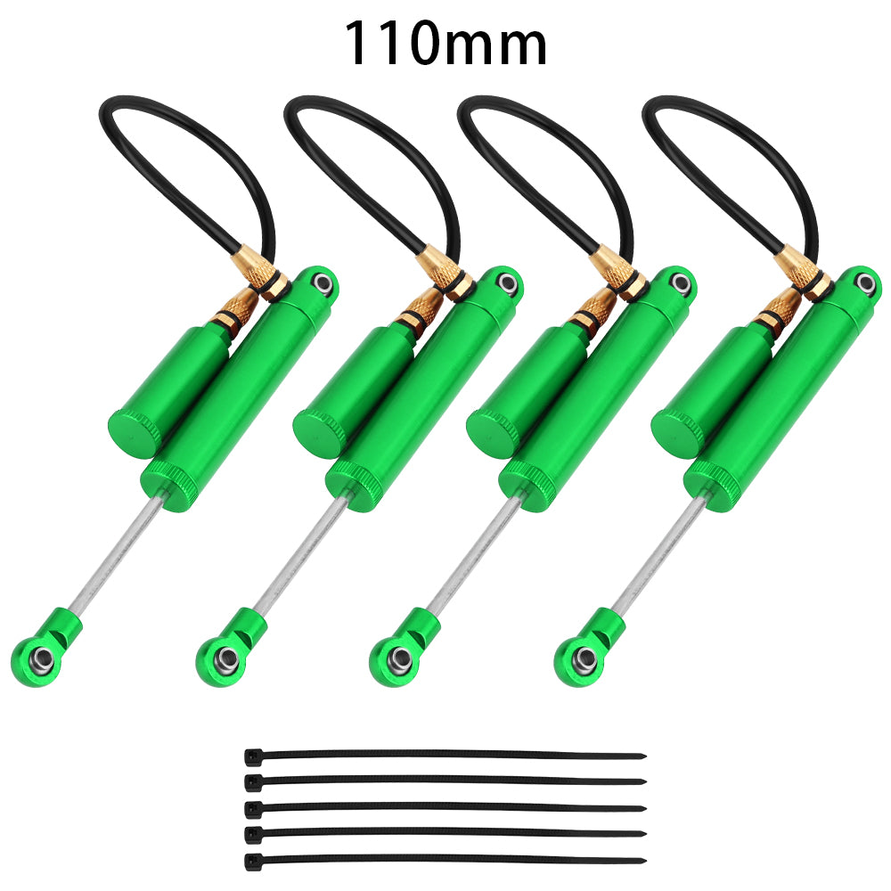 LonZeXy 4PCS Remote Reservoir Negative Pressure Shock Absorber 70/80/90/100/110mm Oil Damper For Axial SCX10 TRX4 TRX6 Wraith 1/10 RC Crawler Upgrade Parts