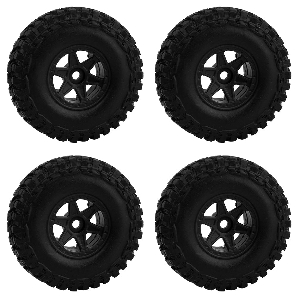 LonZeXy 1.0 inch Plastic Wheel Hub Rims or with Rubber Tires 4PCS For 1/24 SCX24 1/28 RC Off-Road Buggy Mini Model Truck 29.6mm Diameter Colorful RC Car Replacement Parts Style L