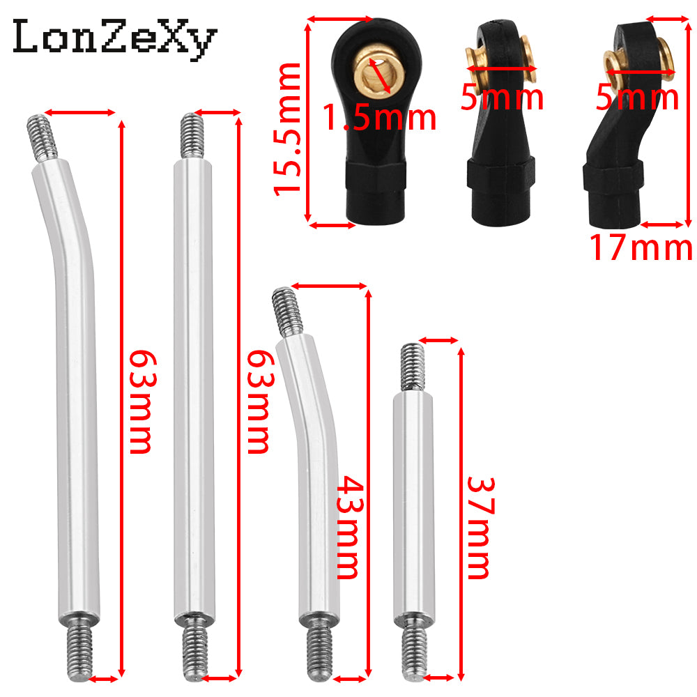 LONZEXY Stainless Steel High Clearance Links Set for 1/18 TRX4M Defender Bronco