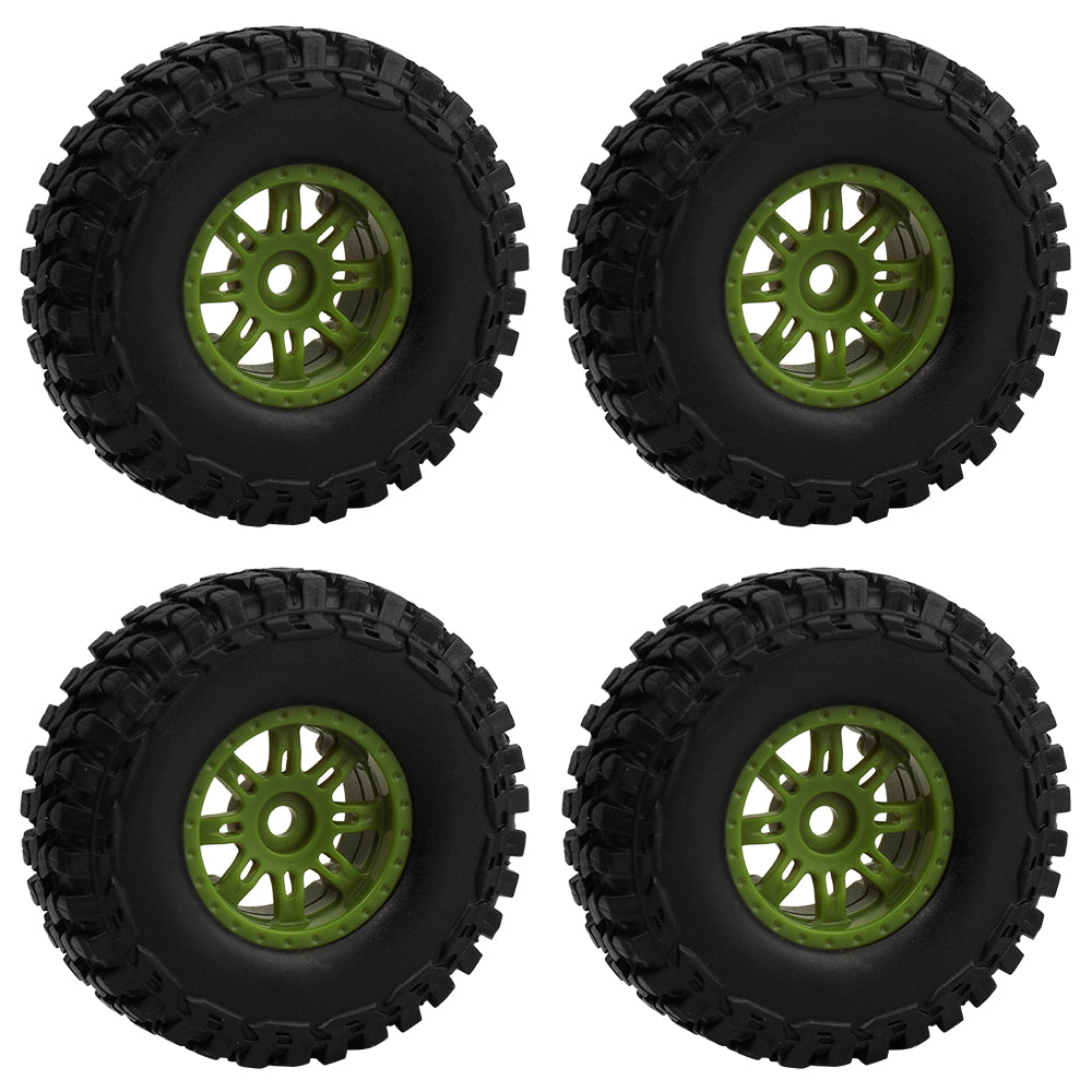 LonZeXy 1.0 inch Plastic Wheel Hub Rims or with Rubber Tires 4PCS For 1/24 SCX24 1/28 RC Off-Road Buggy Mini Model Truck 29.6mm Diameter Colorful RC Car Replacement Parts Style H