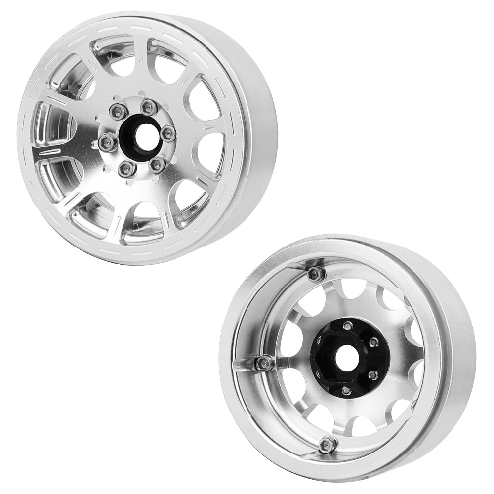 LonZeXy 2.2 Inch CNC Aluminum Beadlock Wheel Rims 97.7g For 1/10 RC Crawler, Replacement Wheel Hub For SCX10 TRX4