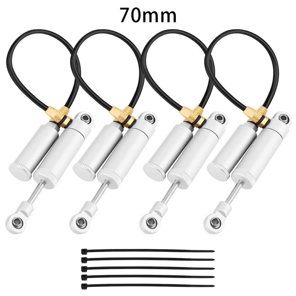 LonZeXy 4PCS Remote Reservoir Negative Pressure Shock Absorber 70/80/90/100/110mm Oil Damper For Axial SCX10 TRX4 TRX6 Wraith 1/10 RC Crawler Upgrade Parts