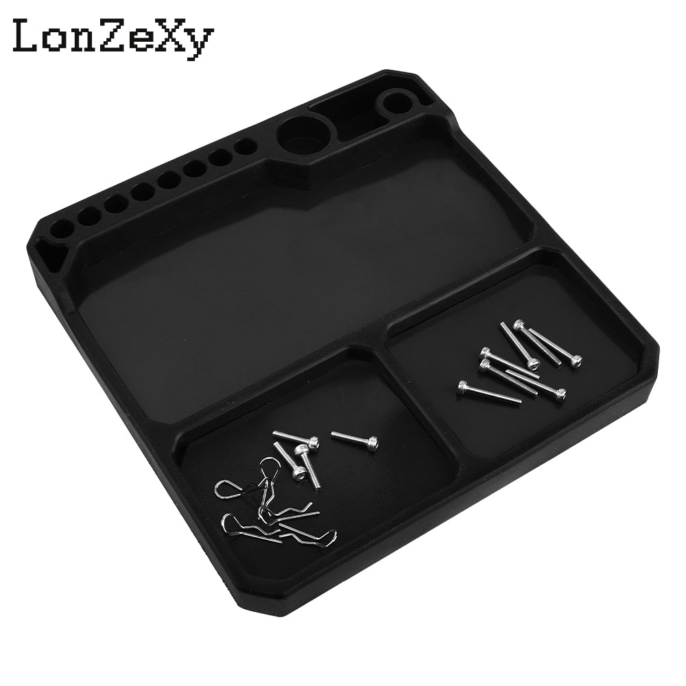 Lonzexy Aluminum RC Screw Tray Screws Holder Plate Screw Organizer Tool For RC Repair