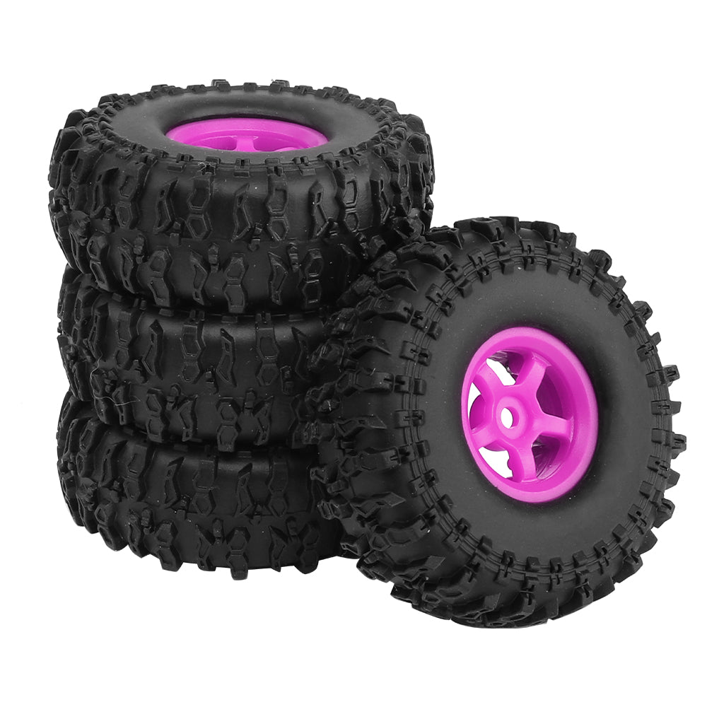 LonZeXy 1.0 inch Plastic Wheel Hub Rims or with Rubber Tires 4PCS For 1/24 SCX24 1/28 RC Off-Road Buggy Mini Model Truck 29.6mm Diameter Colorful RC Car Replacement Parts Style I