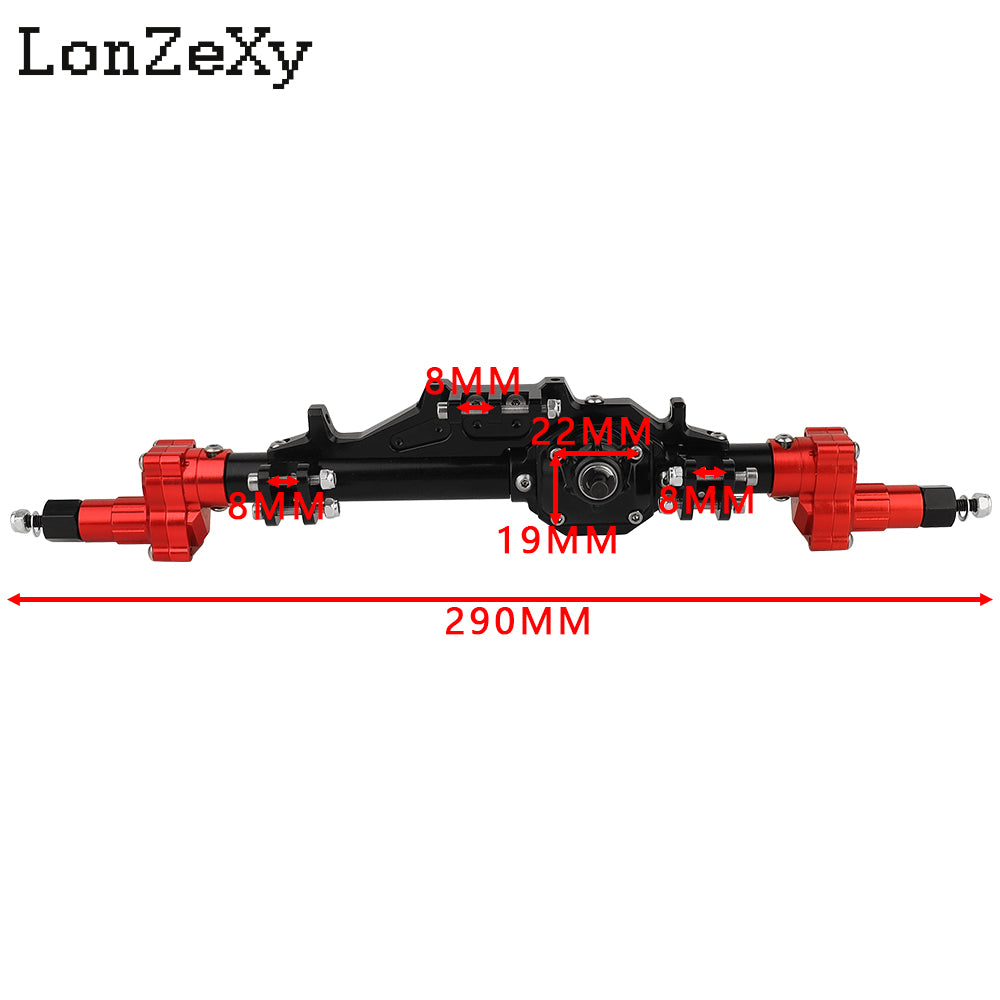 LONZEXY CNC Aluminum Alloy Front / Rear Diamond Axle Set for Axial Wraith RR10