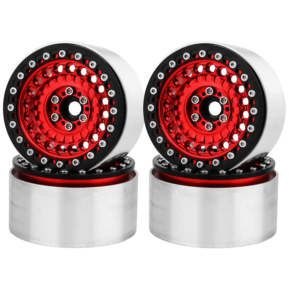 LonZeXy 2.2 Inch CNC Aluminum Beadlock Wheel Rims 114.8g For 1/10 RC Crawler, Replacement Wheel Hub For SCX10 TRX4