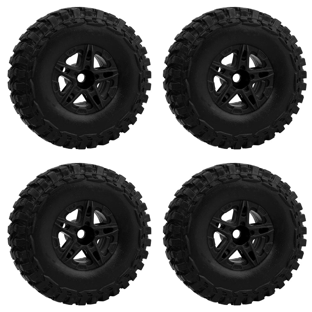 LonZeXy 1.0 inch Plastic Wheel Hub Rims or with Rubber Tires 4PCS For 1/24 SCX24 1/28 RC Off-Road Buggy Mini Model Truck 29.6mm Diameter Colorful RC Car Replacement Parts Style K