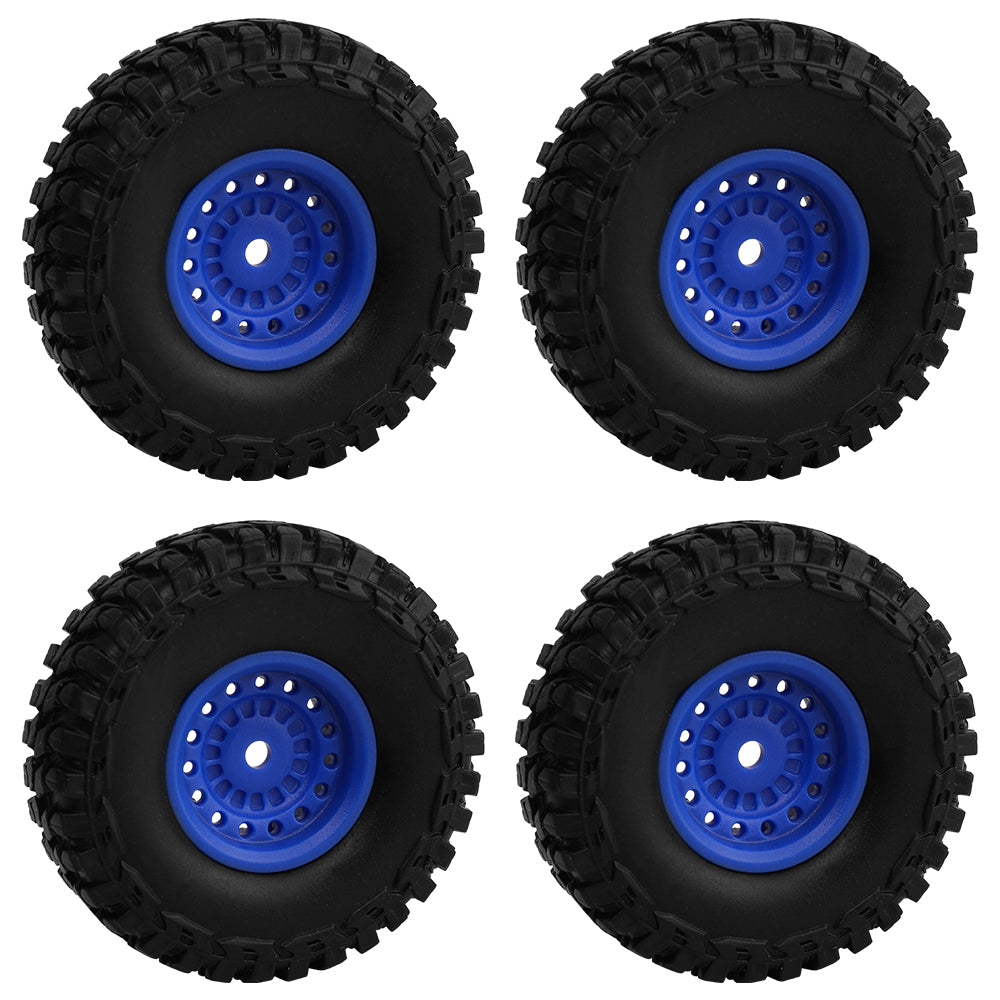 LonZeXy 1.0 inch Plastic Wheel Hub Rims or with Rubber Tires 4PCS For 1/24 SCX24 1/28 RC Off-Road Buggy Mini Model Truck 29.6mm Diameter Colorful RC Car Replacement Parts Style D
