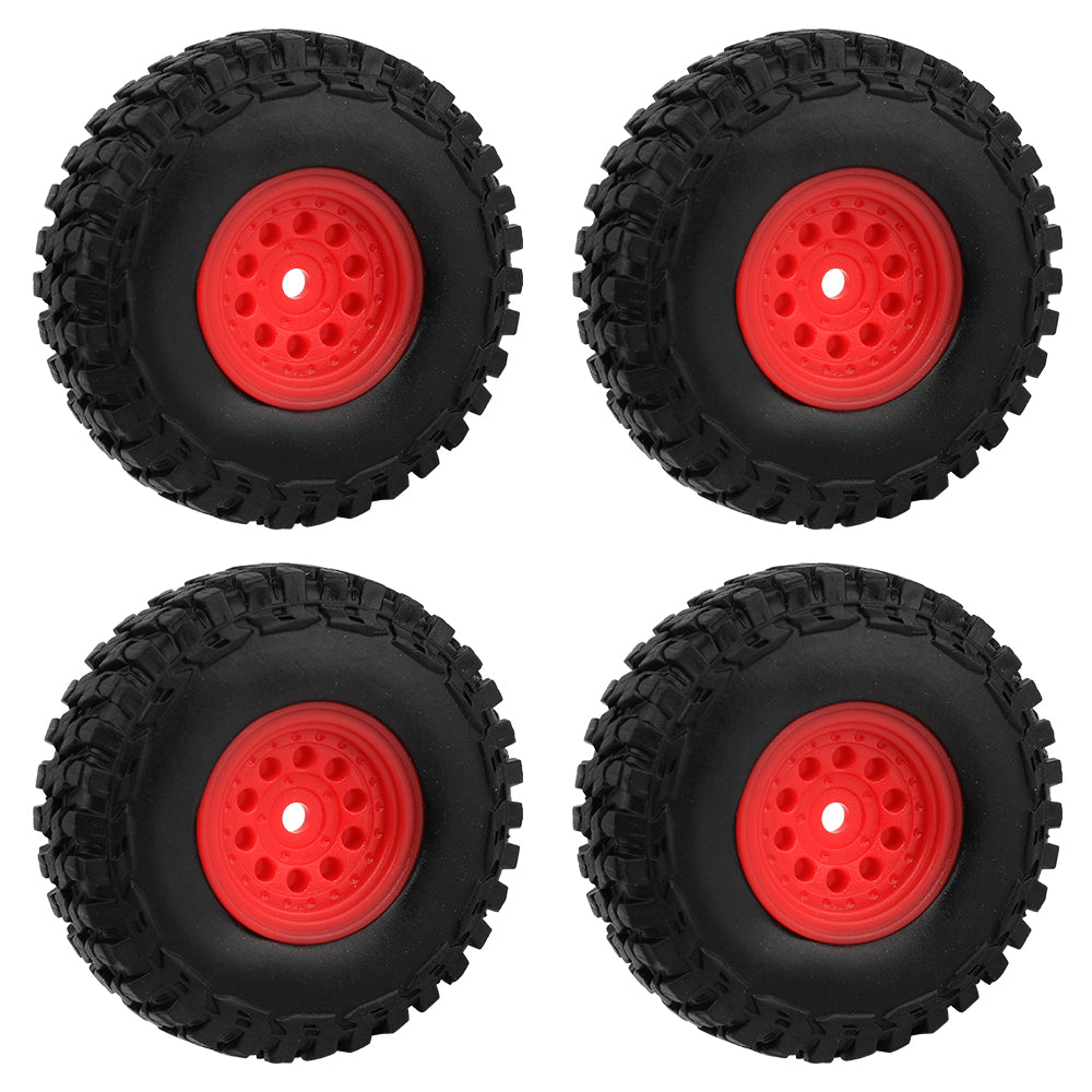 LonZeXy 1.0 inch Plastic Wheel Hub Rims or with Rubber Tires 4PCS For 1/24 SCX24 1/28 RC Off-Road Buggy Mini Model Truck 29.6mm Diameter Colorful RC Car Replacement Parts Style A