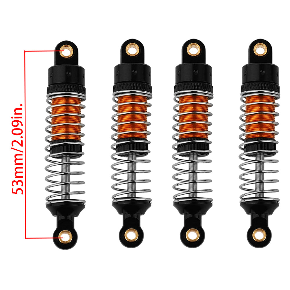 LonZeXy 4PCS New Aluminum Oil Shock Absorber 53/59/66mm Adjustable Damper For Traxxas TRX4M 1/18 RC Crawler Car Suspension Upgrade Parts