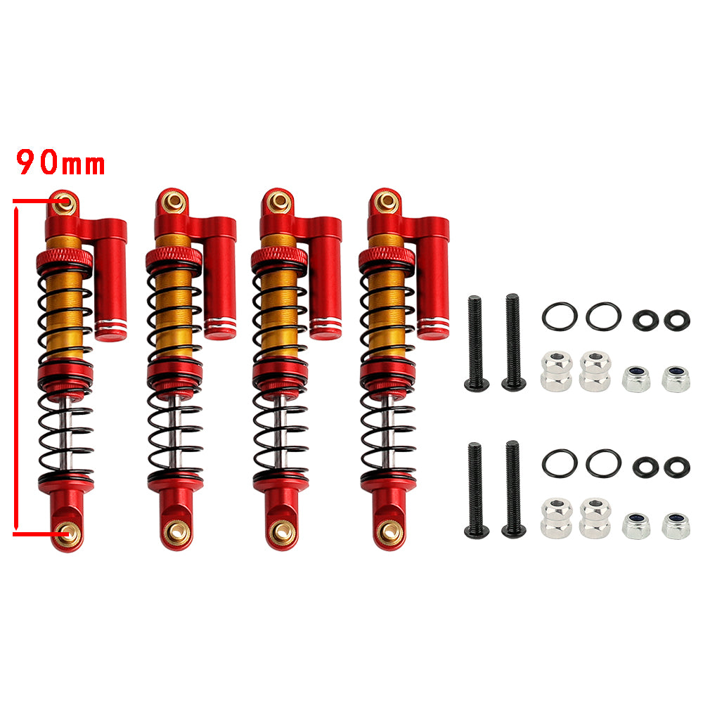 LonZeXy 1/10 RC Crawler Metal Piggyback Shock Absorber 90/95/100/105/110/115mm Oil Damper Negative Pressure Shock For SCX10 TRX4 D90 RC Car Upgrade Parts