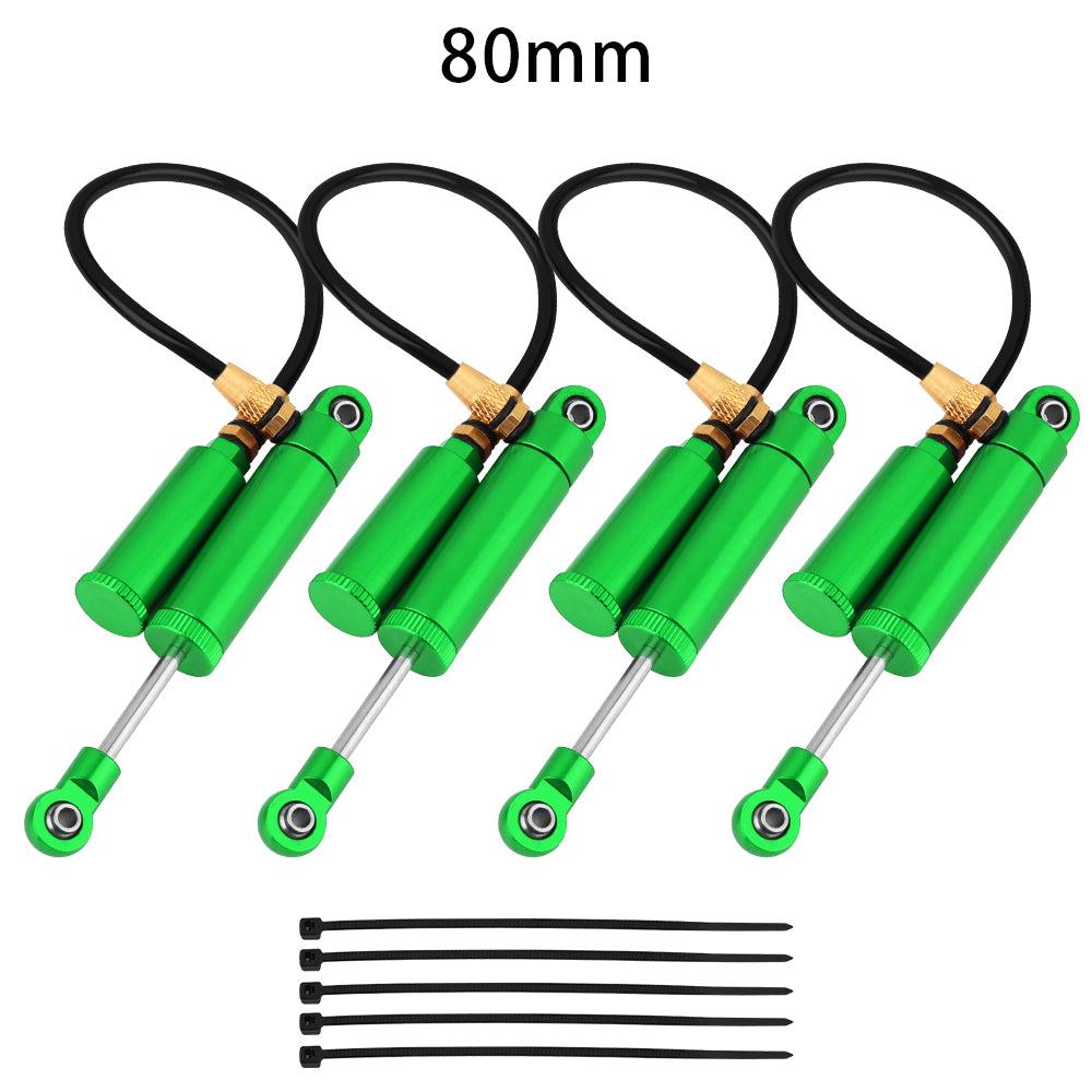 LonZeXy 4PCS Remote Reservoir Negative Pressure Shock Absorber 70/80/90/100/110mm Oil Damper For Axial SCX10 TRX4 TRX6 Wraith 1/10 RC Crawler Upgrade Parts