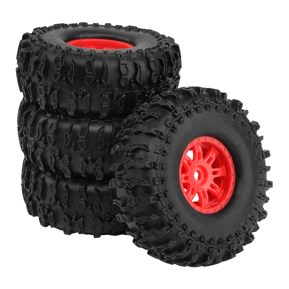 LonZeXy 1.0 inch Plastic Wheel Hub Rims or with Rubber Tires 4PCS For 1/24 SCX24 1/28 RC Off-Road Buggy Mini Model Truck 29.6mm Diameter Colorful RC Car Replacement Parts Style H