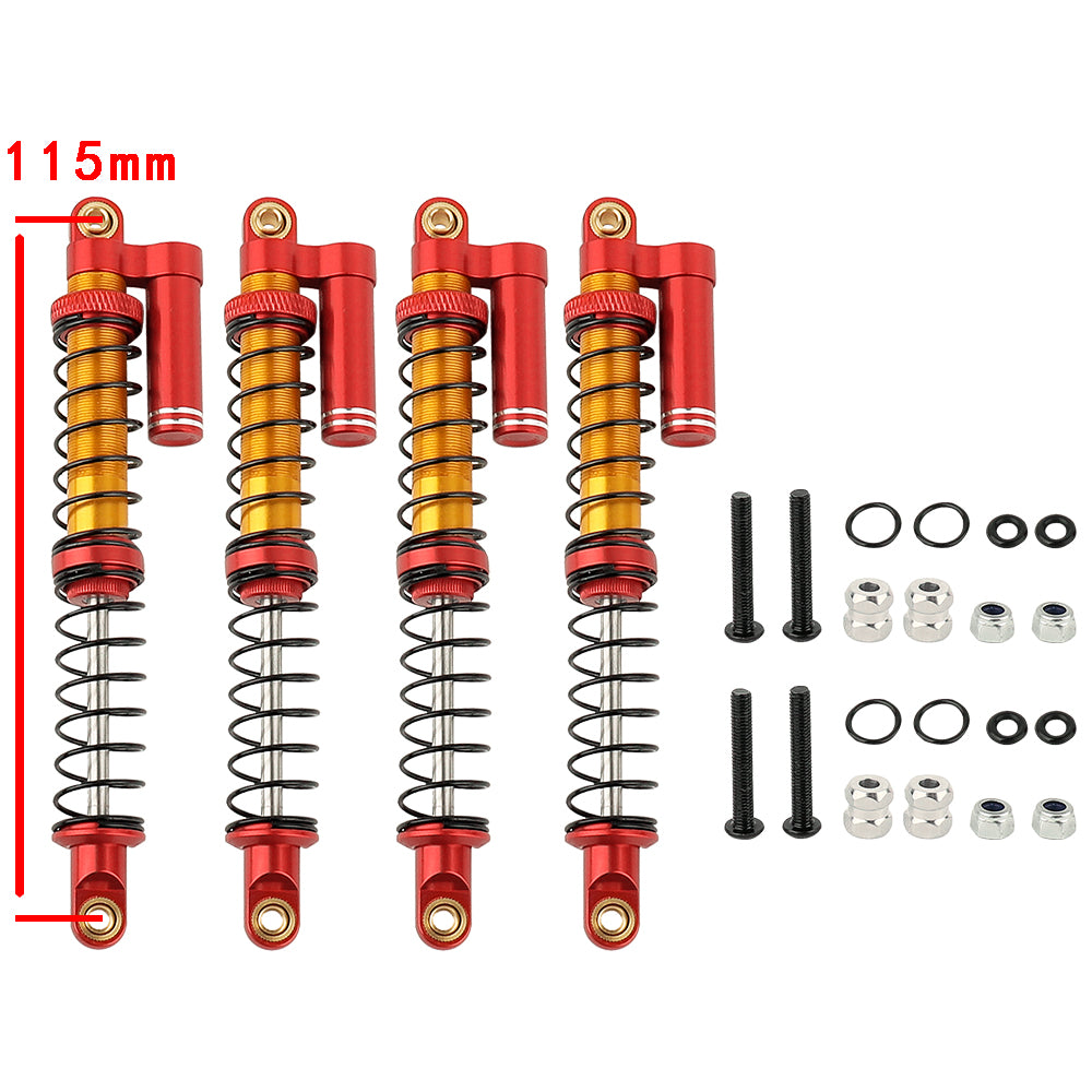 LonZeXy 1/10 RC Crawler Metal Piggyback Shock Absorber 90/95/100/105/110/115mm Oil Damper Negative Pressure Shock For SCX10 TRX4 D90 RC Car Upgrade Parts