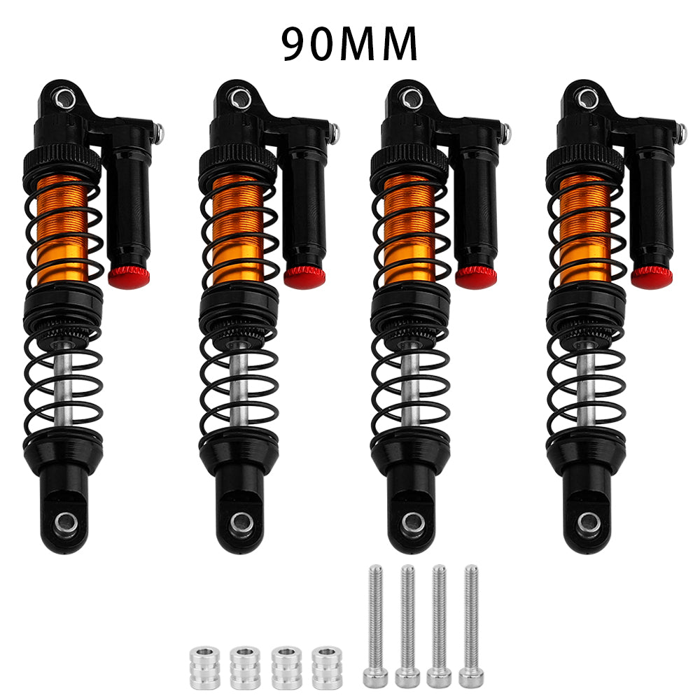LonZeXy 4PCS 1/10 RC Crawler Piggyback Oil Shock Absorber 70/80/90/100/110/120mm Adjustable Damper For Axial SCX10 TRX4 D90 RC Off-Road Car Upgrade Parts