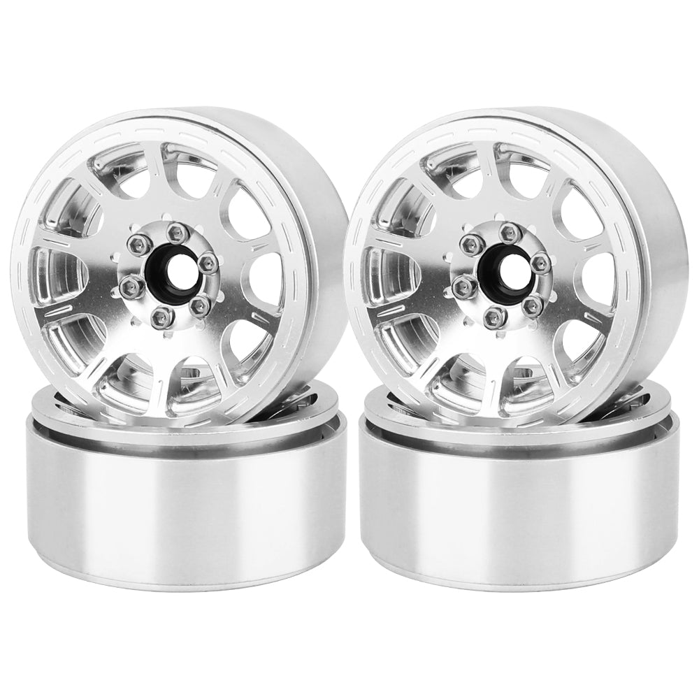 LonZeXy 2.2 Inch CNC Aluminum Beadlock Wheel Rims 97.7g For 1/10 RC Crawler, Replacement Wheel Hub For SCX10 TRX4