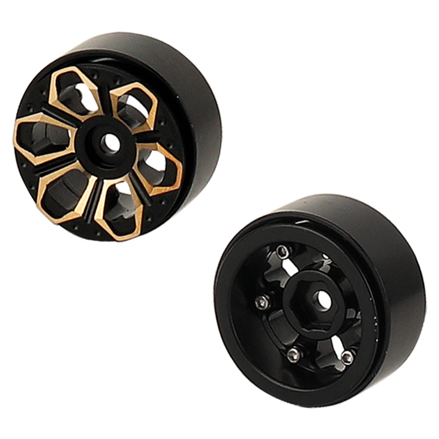LonZeXy 1/18 1/24 RC Crawler Brass Wheel Rims 4Pcs Black Gold Heavy Weight Wheel Hub RC Model Upgrade Parts