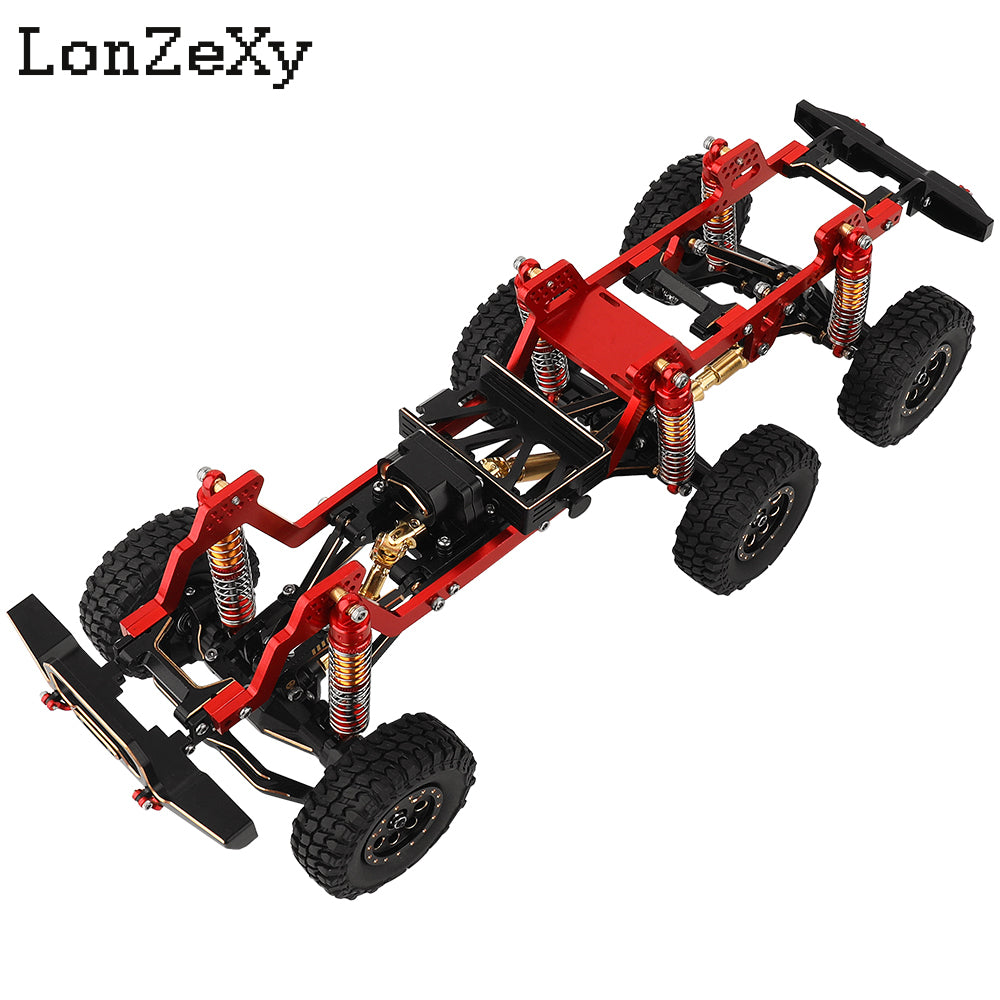 LONZEXY Metal 6x6 RC Car Chassis Frame with Front Middle Rear Axles Gearbox DIY for TRX4M