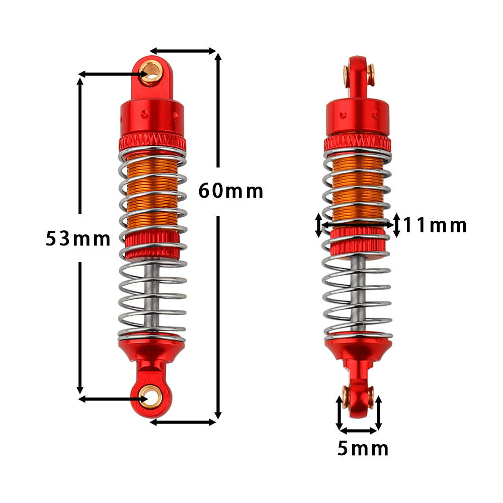 LonZeXy 4PCS New Aluminum Oil Shock Absorber 53/59/66mm Adjustable Damper For Traxxas TRX4M 1/18 RC Crawler Car Suspension Upgrade Parts