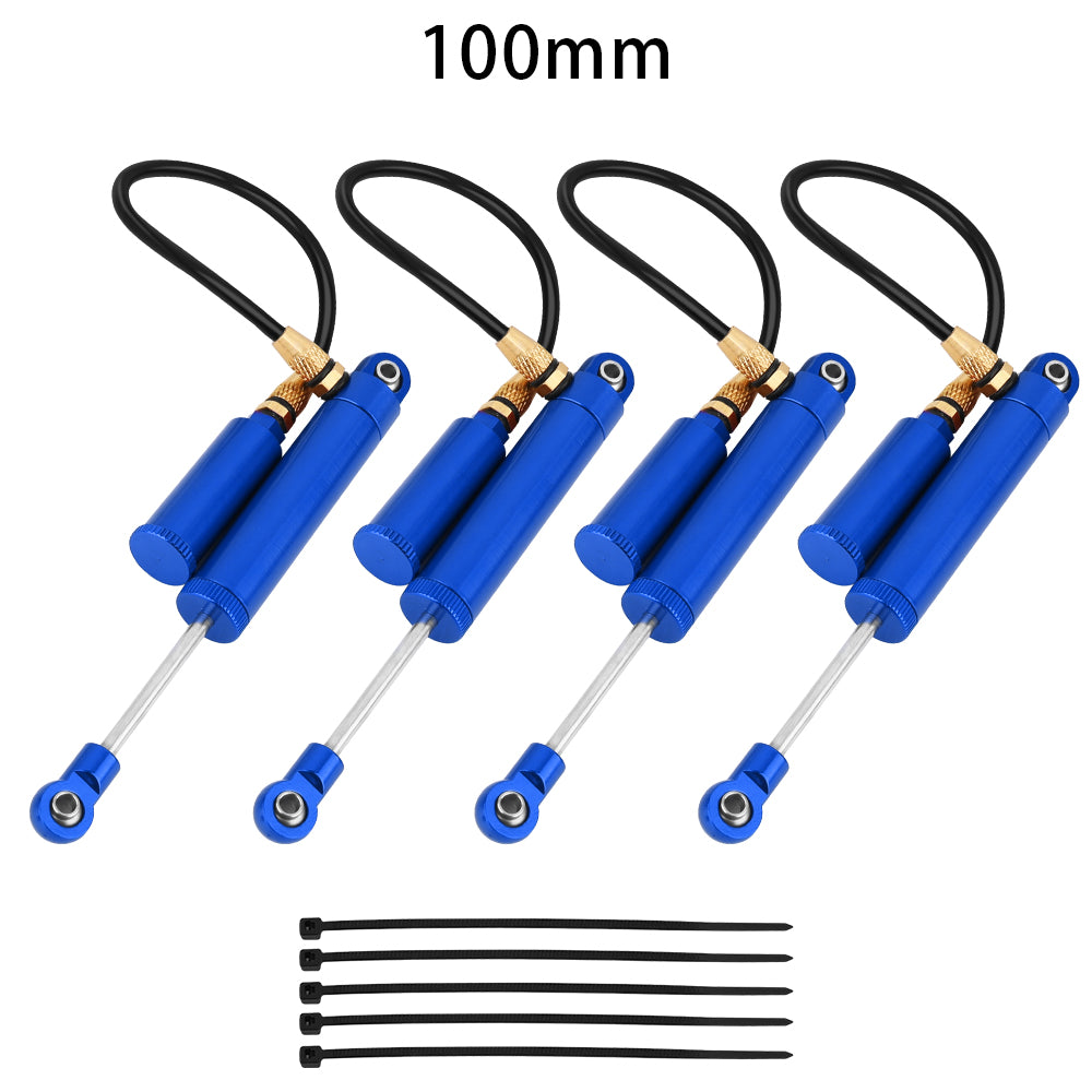 LonZeXy 4PCS Remote Reservoir Negative Pressure Shock Absorber 70/80/90/100/110mm Oil Damper For Axial SCX10 TRX4 TRX6 Wraith 1/10 RC Crawler Upgrade Parts