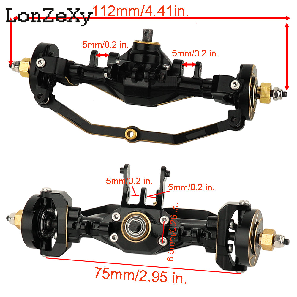 LONZEXY+4mm Aluminum Axles with Lay Down Servo Mount & Links for 1/18 TRX4M TRX4MT