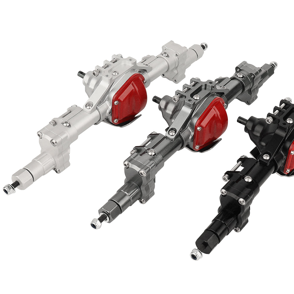 LonZeXy CNC Aluminum Portal Axles Complete Front & Rear Axles Set, Lift Portal Axle Housing For 1/10 Axial SCX10 Gen1 Gen2 RC Crawler Car Metal Upgrade Parts
