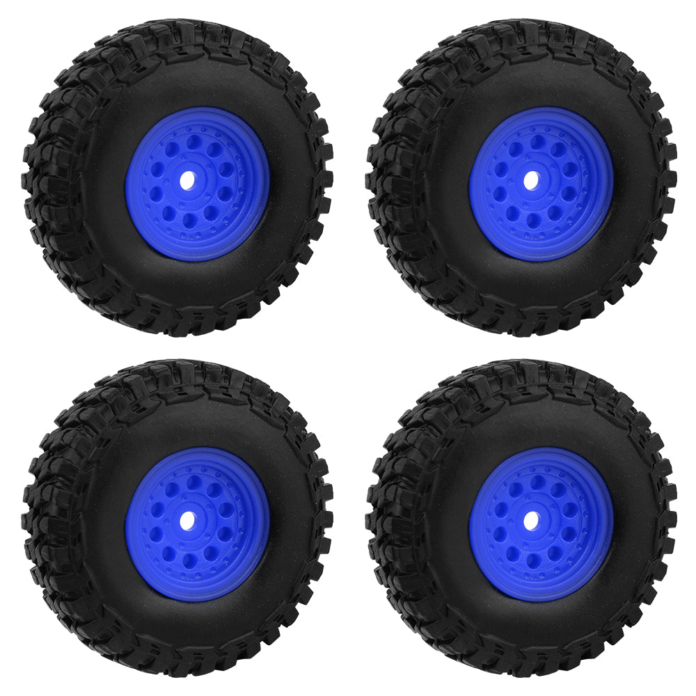 LonZeXy 1.0 inch Plastic Wheel Hub Rims or with Rubber Tires 4PCS For 1/24 SCX24 1/28 RC Off-Road Buggy Mini Model Truck 29.6mm Diameter Colorful RC Car Replacement Parts Style A