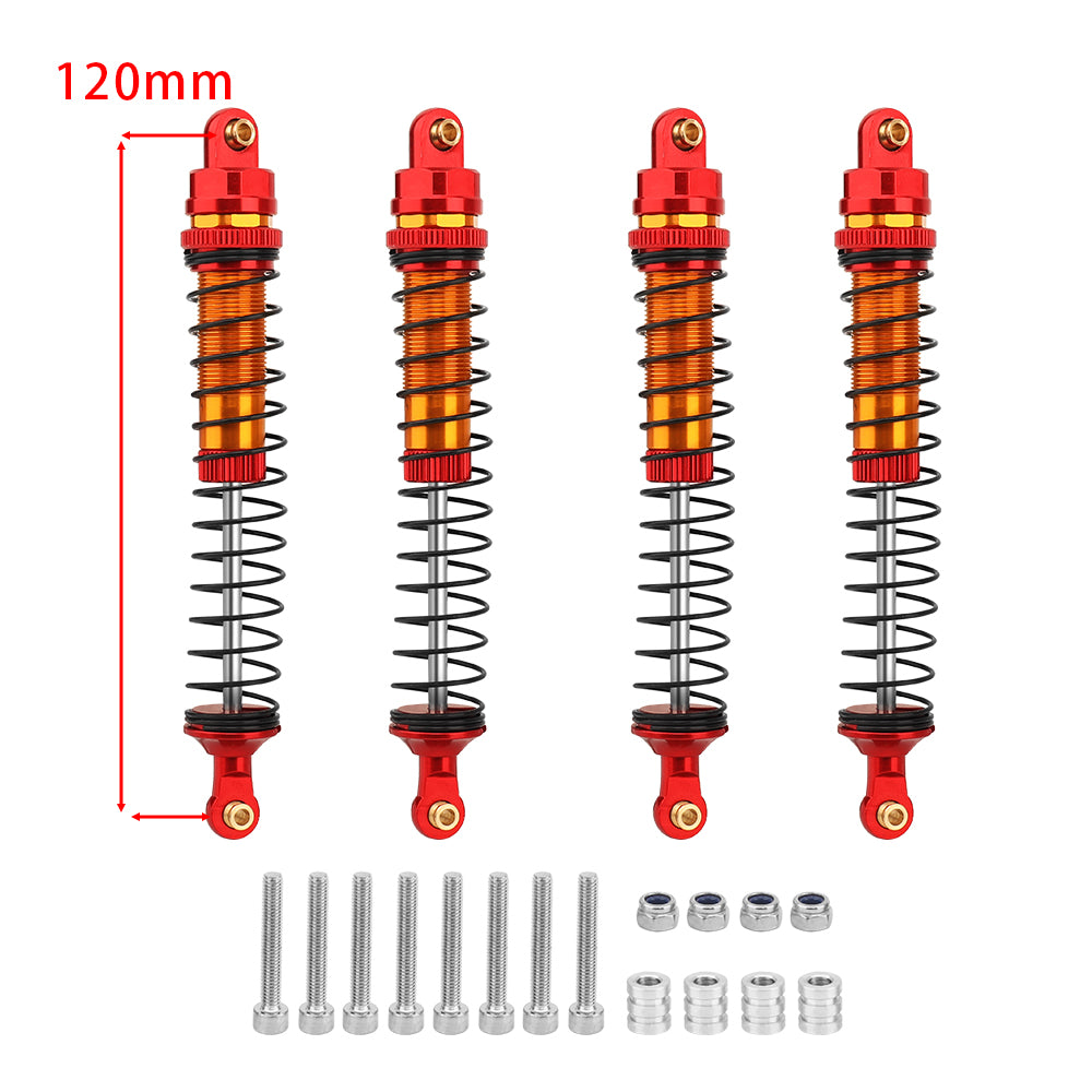 LonZeXy 4PCS Aluminum Oil Shock Absorber 70/80/90/100/110/120mm Adjustable Damper For Axial SCX10 I II III TRX4 D90 1/10 RC Rock Crawler Upgrade Parts