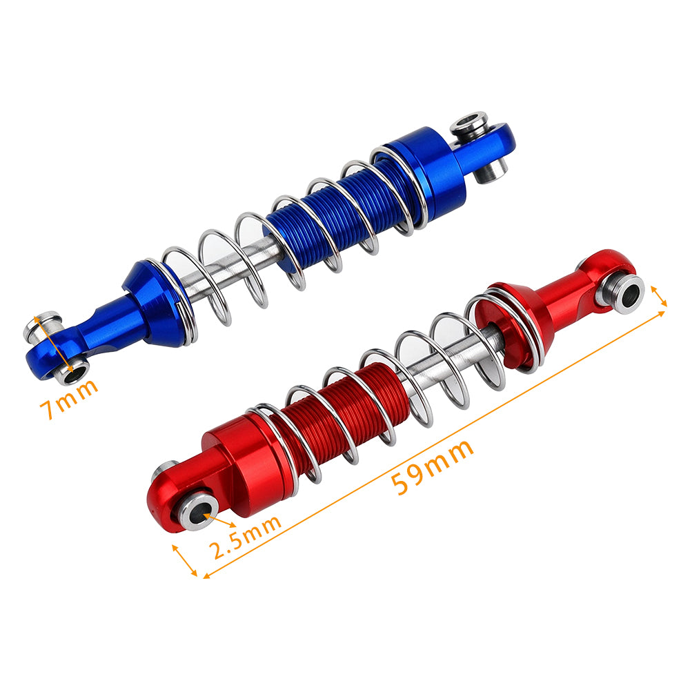 59mm Full Length Shocks Absorber 28.7g for MN 1/12 RC Crawler, Aluminum Internal Spring Damper