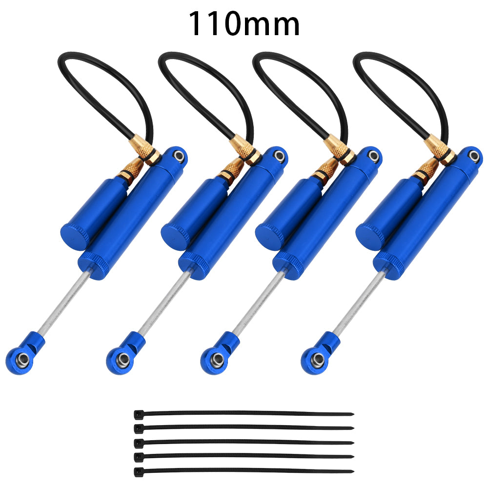 LonZeXy 4PCS Remote Reservoir Negative Pressure Shock Absorber 70/80/90/100/110mm Oil Damper For Axial SCX10 TRX4 TRX6 Wraith 1/10 RC Crawler Upgrade Parts