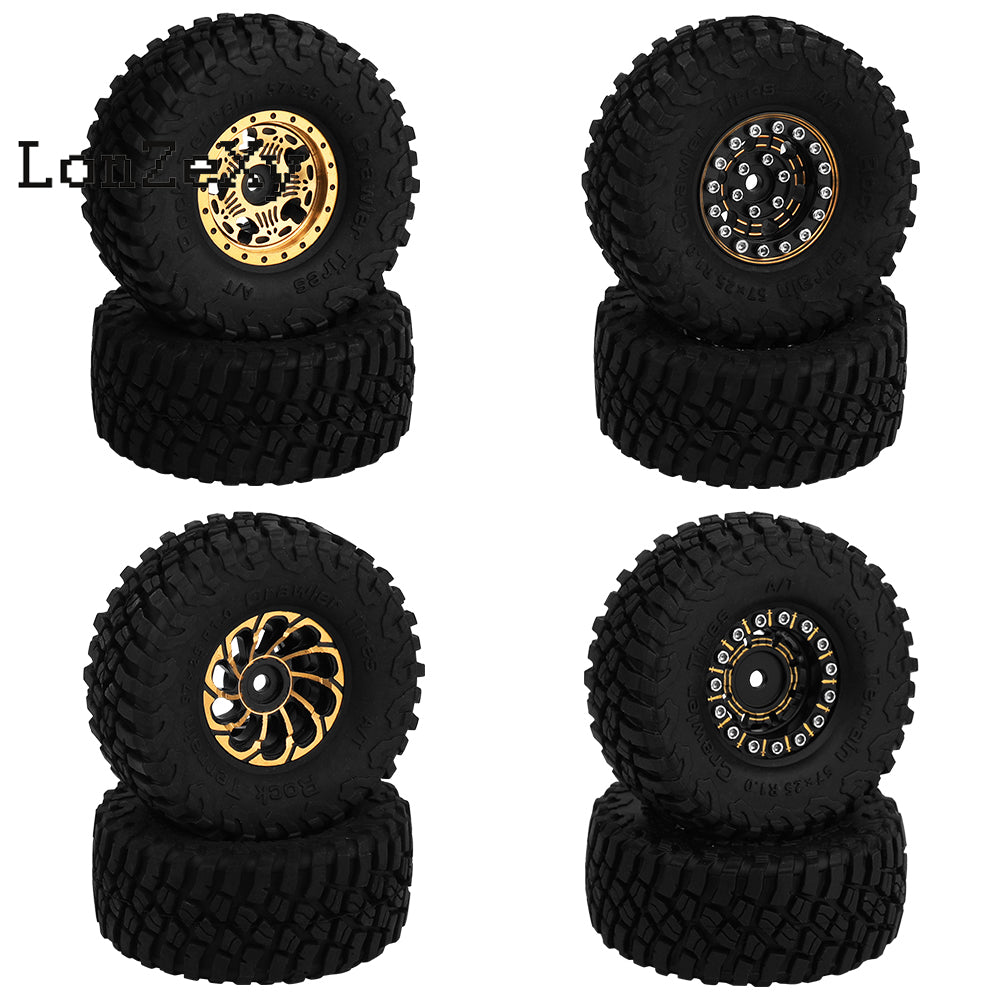 LONZEXY Wheel Tires Set Swamp Claw Mud Tires for SCX10